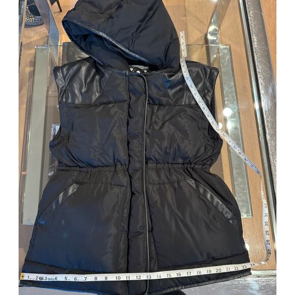 Rebecca Minkoff Puffer Coat MED Women Black Down Mia Coat Removable Hood Sleeves - Picture 13 of 14